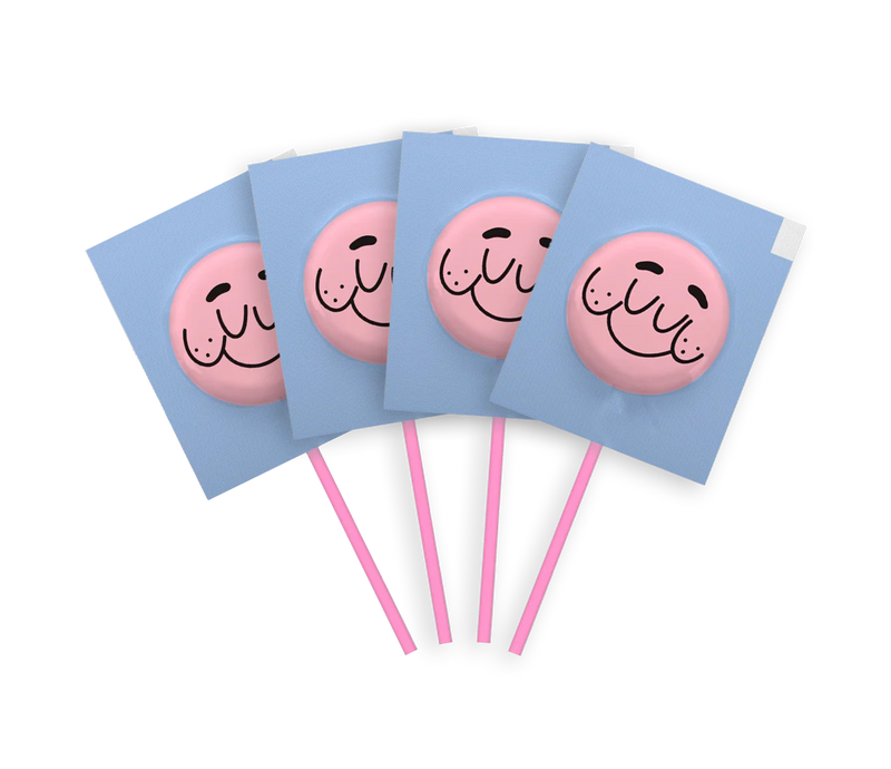 Pirulito Zero Açúcar - Sabor Algodão Doce - Pack 4 Pouches (16 Unidades)